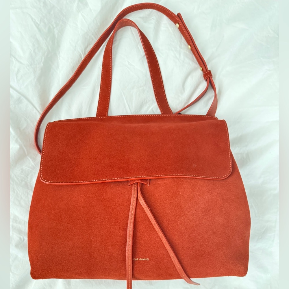 Mansur Gavriel Soft Lady Bag - Brick Red Suede/Leather